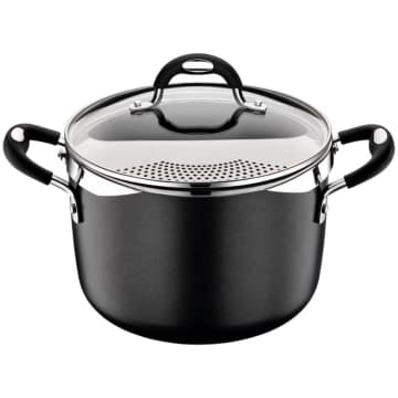 Espagueteira Tramontina Mônaco Induction em Alumínio Preto 22 cm 5,4 L — Tramontina