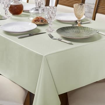 Toalha De Mesa PVC 2,00m x 1,40m Para Mesa 6 Lugares Lisa Térmica Impermeável Fácil de Limpar Bege — Casa Scarpa