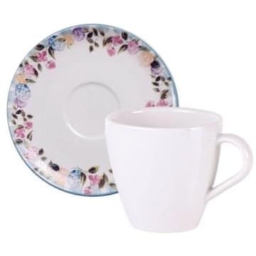 Aparelho de Jantar 30 Pçs Porcelana Decorada Tramontina Aura Pratos Xícaras e Pires 6 Pessoas — Tramontina