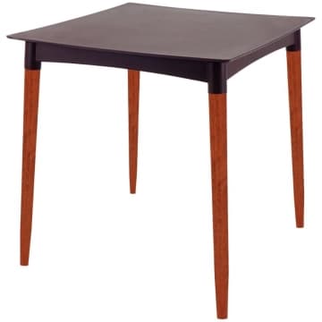 Mesa Tramontina Diana 70x70 cm em Polipropileno Marrom com Pernas de Madeira Eucalipto — Tramontina