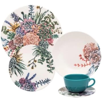 Aparelho de Jantar 20 peças Ceramica Unni Bothanica - Oxford — Oxford
