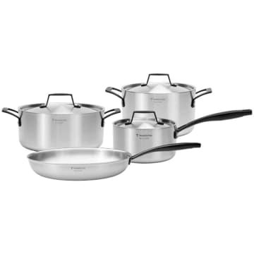 Jogo de Panelas Tramontina Grano Black Aço Inox e Corpo Triplo 4 Peças — Tramontina