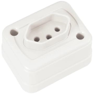 Tomada de Sobrepor 2P+T 10 A 250 V Branca — Tramontina