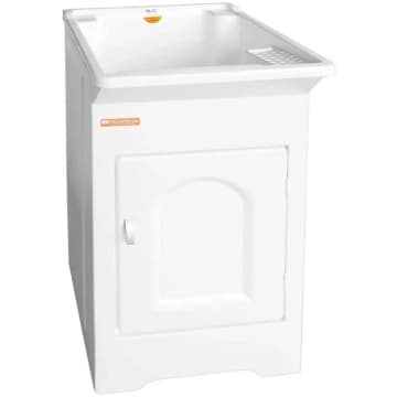 Tanque para Lavanderia Lavar Roupas Calçados Pequeno 26L Branco Com Gabinete Stilofibra Tanquinho — Stilofibras