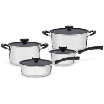 Jogo de Panelas Tramontina Solar Ceramic em Aço Inox com Revestimento Interno Cerâmico Grafite 4 Peças — Tramontina