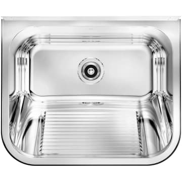 Tanque Monobloco em Inox 55x45 cm Alto Brilho 32L Parede - Docol — Docol