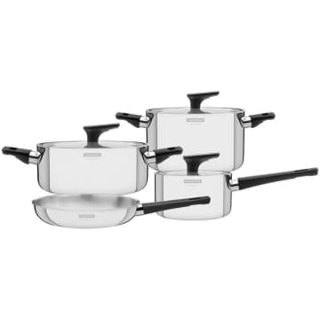 Jogo Panelas Tramontina Grano Baquelite Aço Inox com Corpo — Tramontina