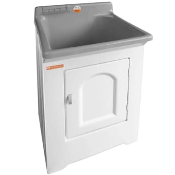 Gabinete Tanque de Lavanderia 40L Lavar Roupas Área de Serviço Cinza Stilofibras — Stilofibras