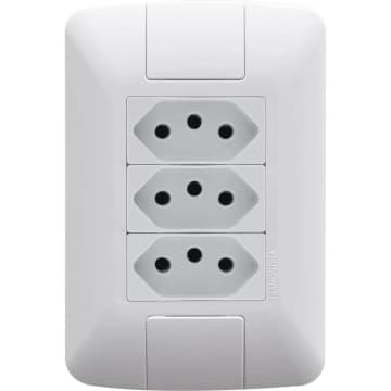 Conjunto 4x2 com 3 Tomadas 2P+T 20 A 250 V Tramontina Aria — Tramontina