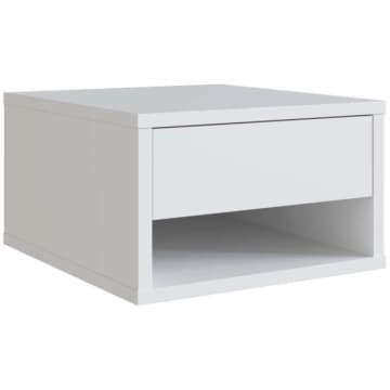 Mesa de cabeceira suspensa com 1 gaveta Slim Nova Móbile Branco — Emovell