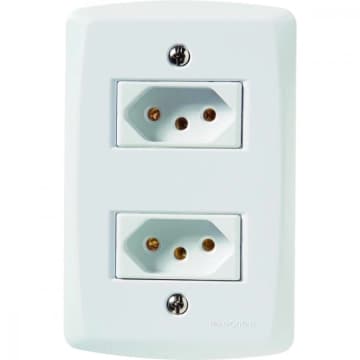 Conjunto 4x2 com 2 Tomadas 2P+T 10 A 250 V Tramontina Lux2 — Tramontina