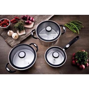 Caçarola Rasa Tramontina Solar Silicone Inox 20 cm — Tramontina