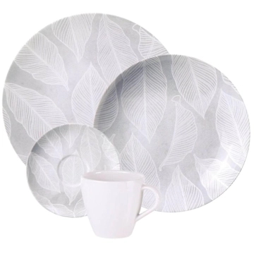 Aparelho de Jantar 24 Peças em Porcelana Decorada Tramontina Arbo Pratos Xícaras Pires 6 Pessoas — Tramontina