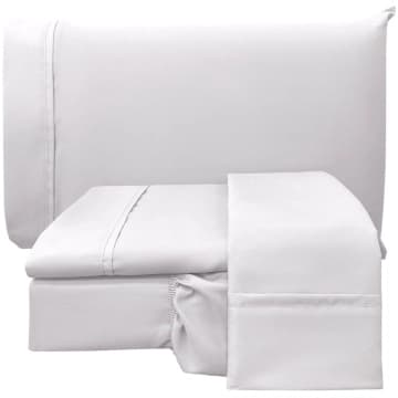 Jogo de Cama Lençol Casal Conforto Percal 300 Fios 4 Peças - Branco - 100% Poliéster — Casa Show Enxovais