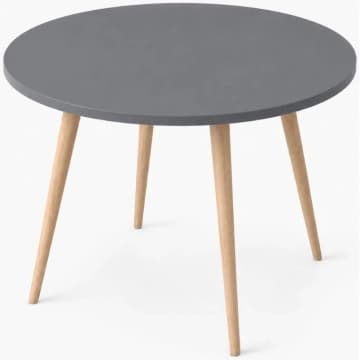 Mesa Jantar Sofia Redonda 80cm Versato 18mm Pés de Madeira Natural Marin — Marin Brasil