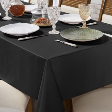 Toalha De Mesa PVC 1,40m x 1,40m Para Mesa 4 Lugares Lisa Térmica Impermeável Fácil de Limpar Preto — Casa Scarpa