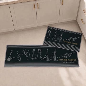 Kit Tapete para Cozinha 2 Peças Passadeira Antiderrapante Emborrachada Gourmet Line — Casa Scarpa
