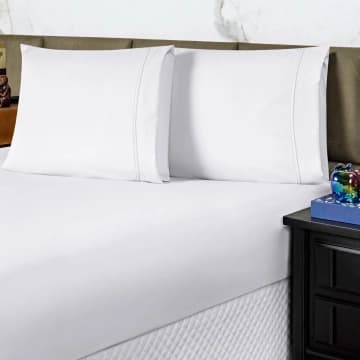 Jogo de Cama Lençol Queen Conforto Percal 300 Fios 3 Peças - Branco - 100% Poliéster — Casa Show Enxovais