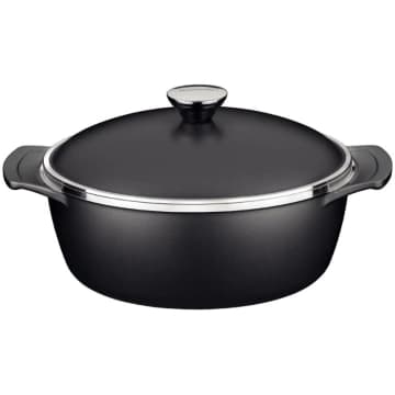 Caçarola Tramontina Lyon em Alumínio Starflon 26 cm 4,6 Litros Preto — Tramontina