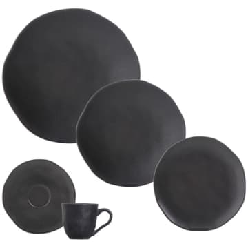 Aparelho de Jantar 20 Peças Orgânico Preto Matte Porto Brasil — Porto Brasil