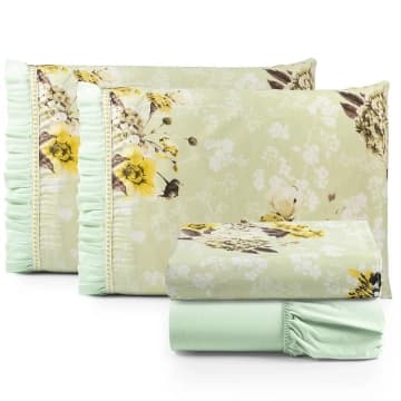 Jogo de Cama Lençol Casal Minuano 100% Algodão 4 Peças - Verde - 100% Algodão — Casa Show Enxovais