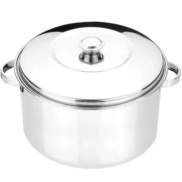 Panela Grande Caçarola 10 Litros Caldeirão Com Tampa De Aço Inox Zanella — Zanella