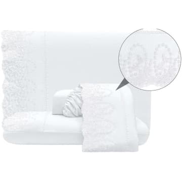 Jogo de Cama Lençol Casal Desirre 4 Peças - Branco - 100% Poliéster — Casa Show Enxovais