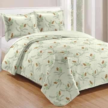 Kit Cobre Leito Colcha Mix King Estampado Dupla Face Floral 3 Peças - Isamara — Casa Scarpa