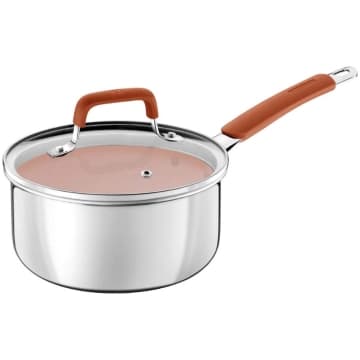 Panela Tramontina Romagna Aço Inox Cerâmico Marfim 18 cm 2,25 L — Tramontina