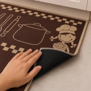 Kit Tapete para Cozinha 2 Peças Passadeira Antiderrapante Emborrachada Carpete Doce Chef — Casa Scarpa