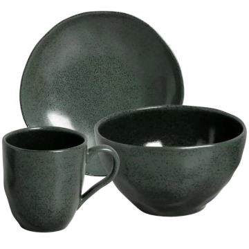 Aparelho de Jantar 18 Peças Cerâmica Stoneware Porto Brasil Orgânico Verde Arauco Mesa Posta — Porto Brasil