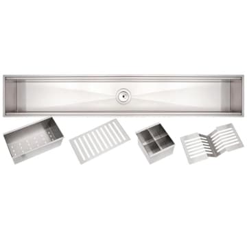 Canal Organizador em Aço Inox Tramontina para Sobrepor Scotch Brite com Acessórios 105x18 cm — Tramontina
