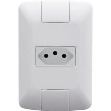 Kit 2 Conjunto 4x2 1 Tomada 2P+T Tramontina 10A 250V Branco — Tramontina