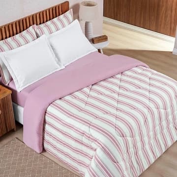 Edredom Coberdrom Estilo Queen Malha 100% Algodão - Rosa - 100% Algodão — Casa Show Enxovais