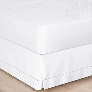 Saia Cama Casal Padrão Box Percal 180 Fios Acabamento em Ponto Palito - Branca — Casa Scarpa