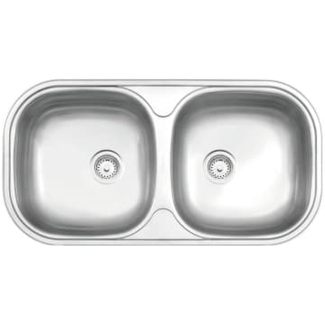 Cuba Tramontina Isis 2C 34 BS em aço inox acetinado 78 x 40 cm Prime com Válvulas 94032107 — Tramontina
