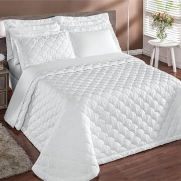 Colcha Cobre Leito Colossal Queen com Lese 3 Peças - Branco - 100% Poliéster — Top Chick
