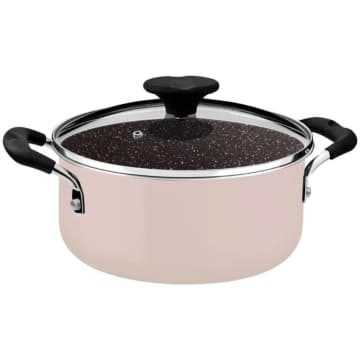 Caçarola Tramontina Tunis em Alumínio 24 cm 4,8 L Cerâmico Rosa Trufado — Tramontina