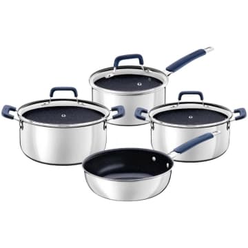 Jogo de Panelas Tramontina Romagna Aço Inox Cerâmico Black Stone 4 peças — Tramontina