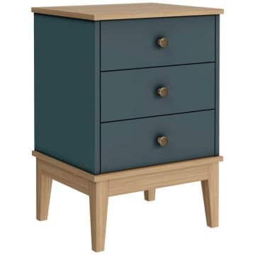 Mesa de Cabeceira Colonial com 3 Gavetas MDP Mel Petroleo MB 1021 Movelbento — Movelbento