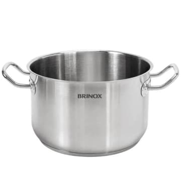 Caçarola de Indução 32cm Profissional Aço Inox 15,2L Brinox Panela Alta Avulsa Cozinha — Brinox